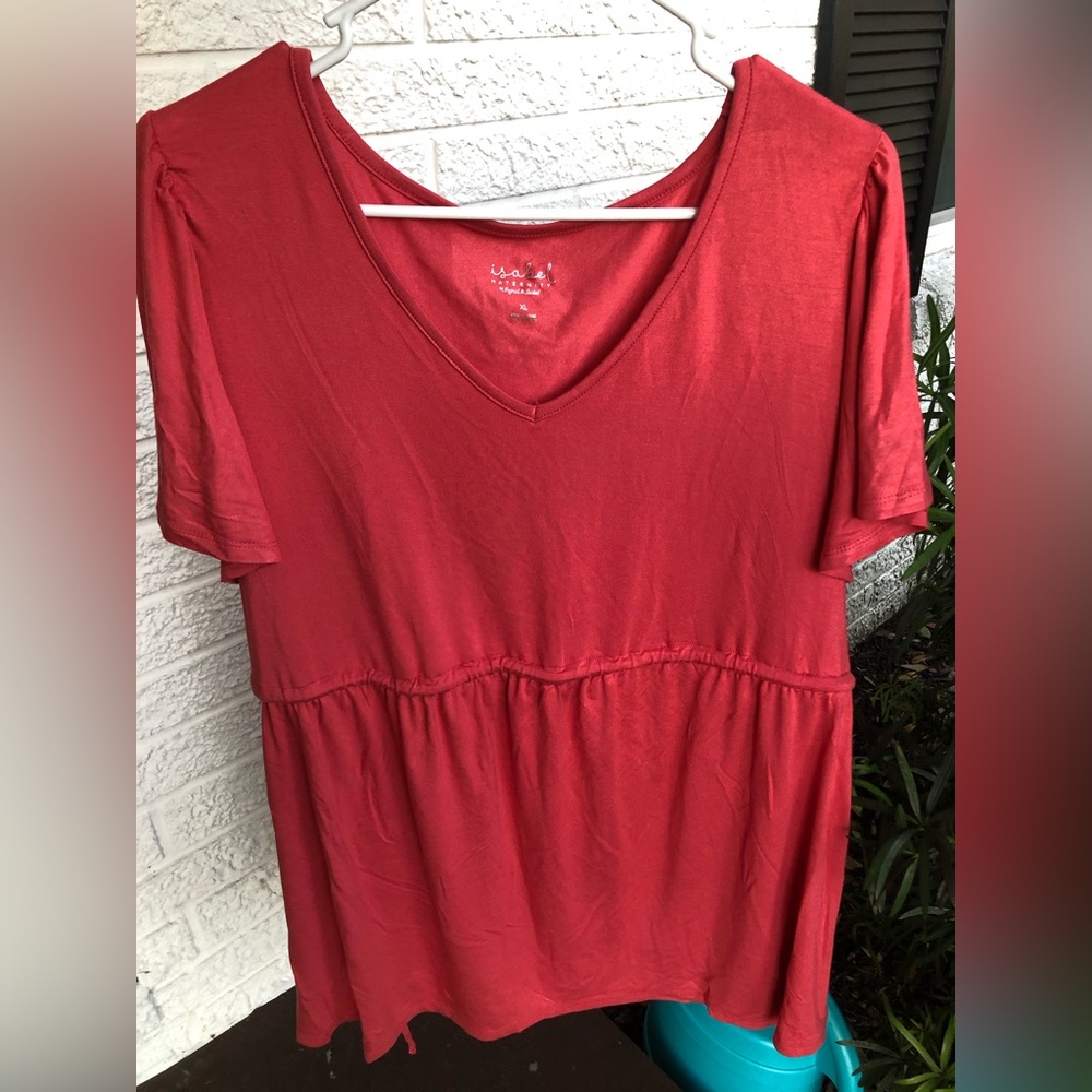 Red Isabel Maternity Drawstring Top Target Size XL